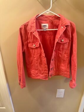 Old Navy Coral-Red Denim Jacket - Women's